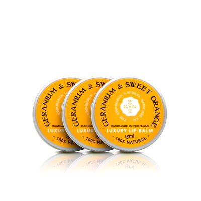 Geranium and Sweet Orange Luxury Lip Balm (Wholesale)