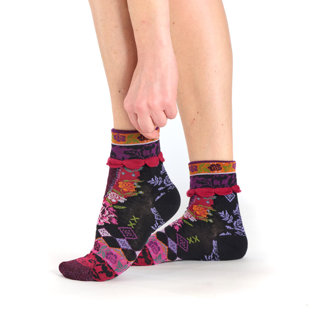 Panty-style rolled-up socks