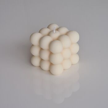 Bougie cube - fabriquée à la main à partir de cire de colza en crème (Bubble Candle) 1