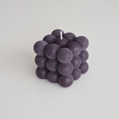 Cube candle - handmade from rapeseed wax in black (Bubble Candle)