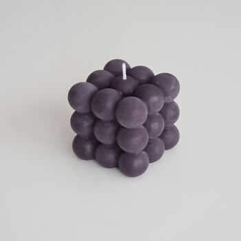 Bougie cube - faite à la main à partir de cire de colza en noir (Bubble Candle) 1
