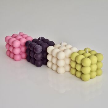 Bougie cube et perle faite à la main - Bougies, Bougies, Décoration  intérieure