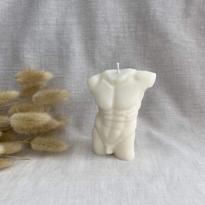 Male Torso Candle - Handmade from rapeseed wax