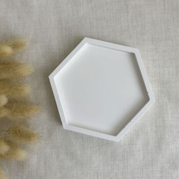 Sous-verre en béton - sous-verre hexagonal en blanc 2