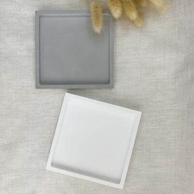 Sous-verre en béton - sous-verre carré en blanc