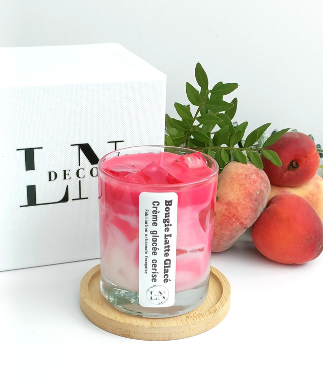 Iced Latte Candle - Cherry Ice Cream Flavor