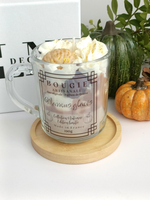 Bougie Tasse gourmande marrons glacés