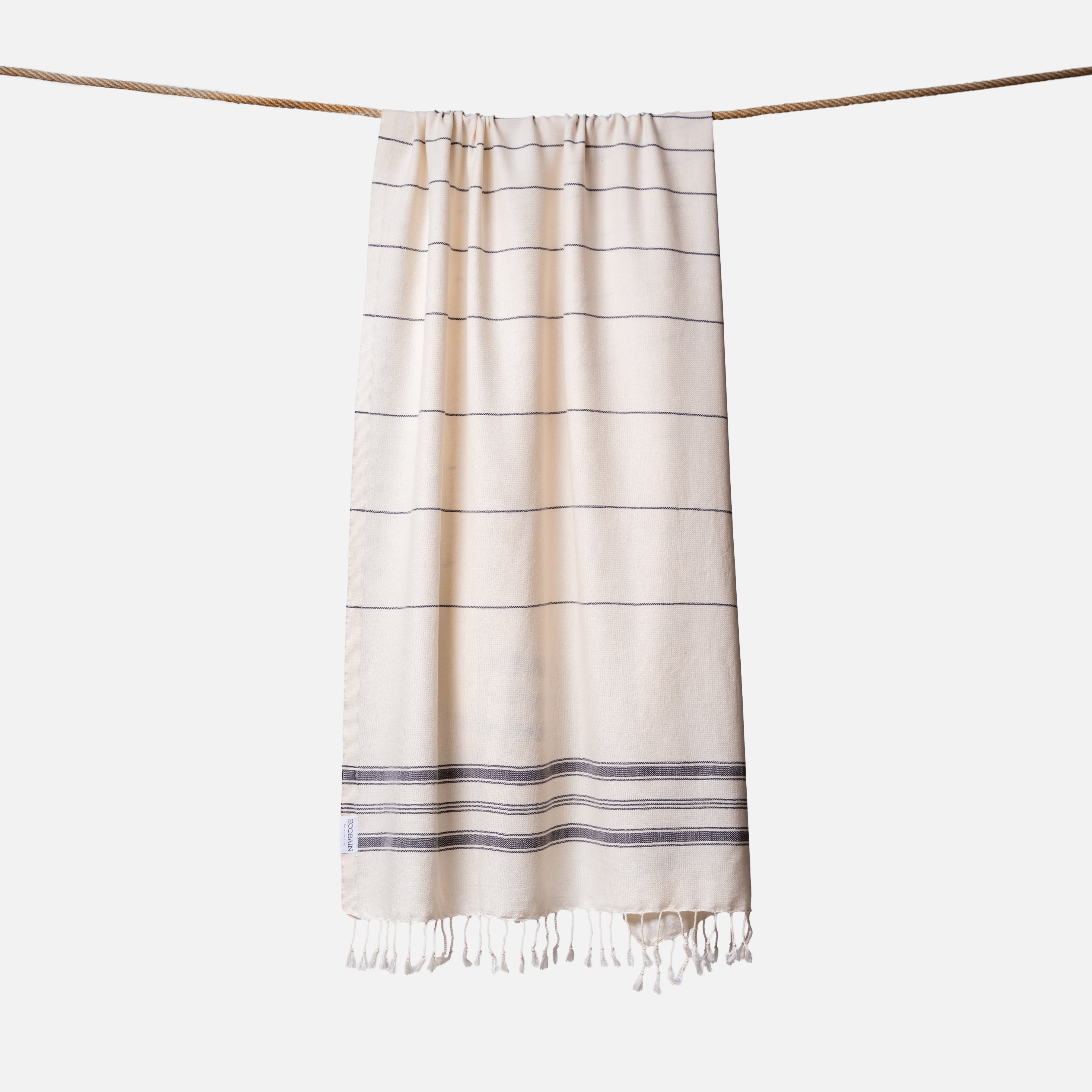 Ecobain Towel "New Classic" | After Dark (Ecru-Dunkelgrau)