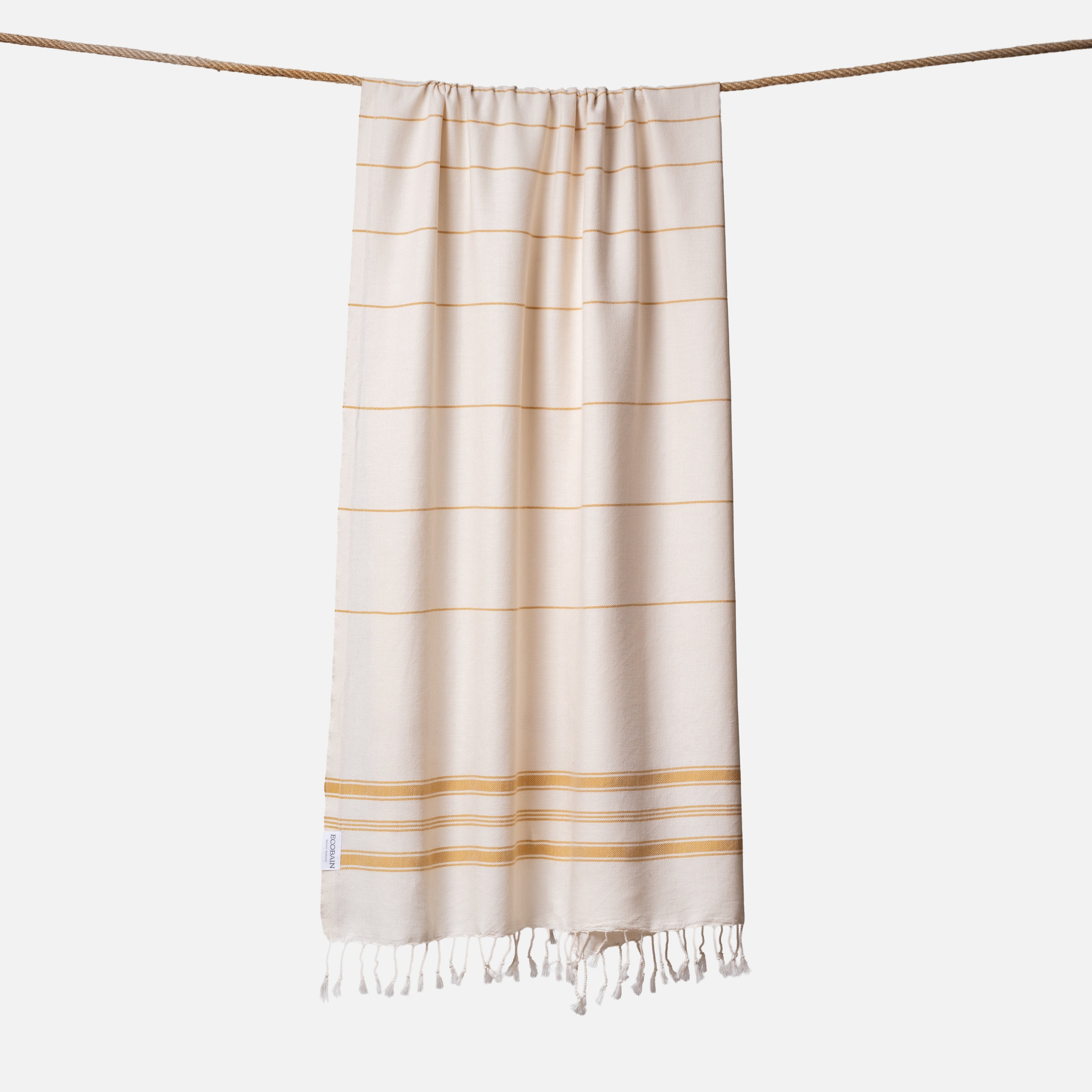 Ecobain Towel "New Classic" | Solar Pulse (Ecru-Senfgelb)