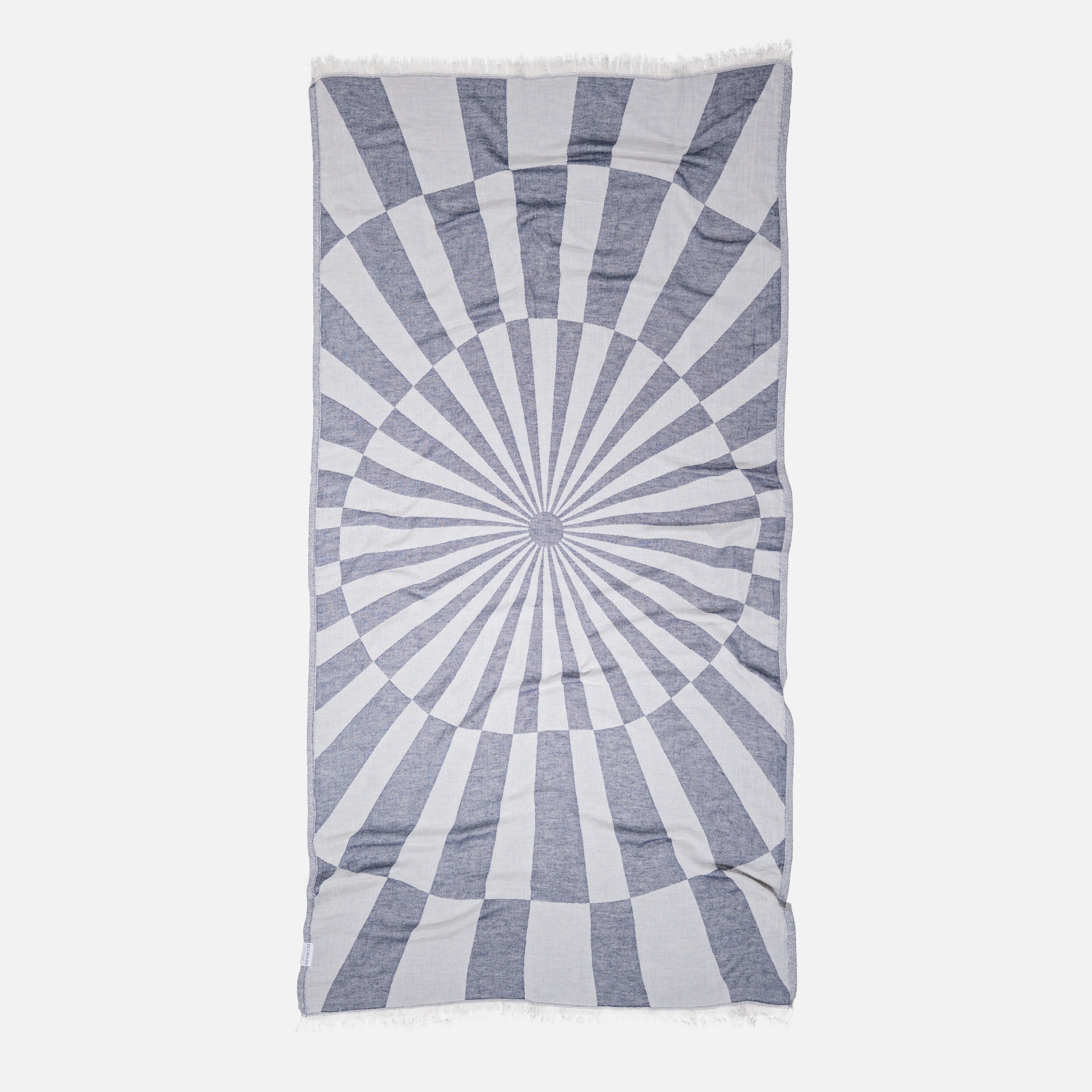 Ecobain Towel "Optique" | Midnight Anchor (Dunkelblau)