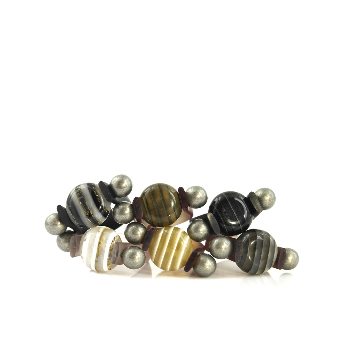GOBI | Lot de 6 bagues en résine, taille M