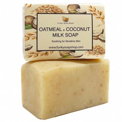 Oatmeal & Coconut Milk Soap, Fragrance Free, Natural & Handmade, Approx 30g/65g