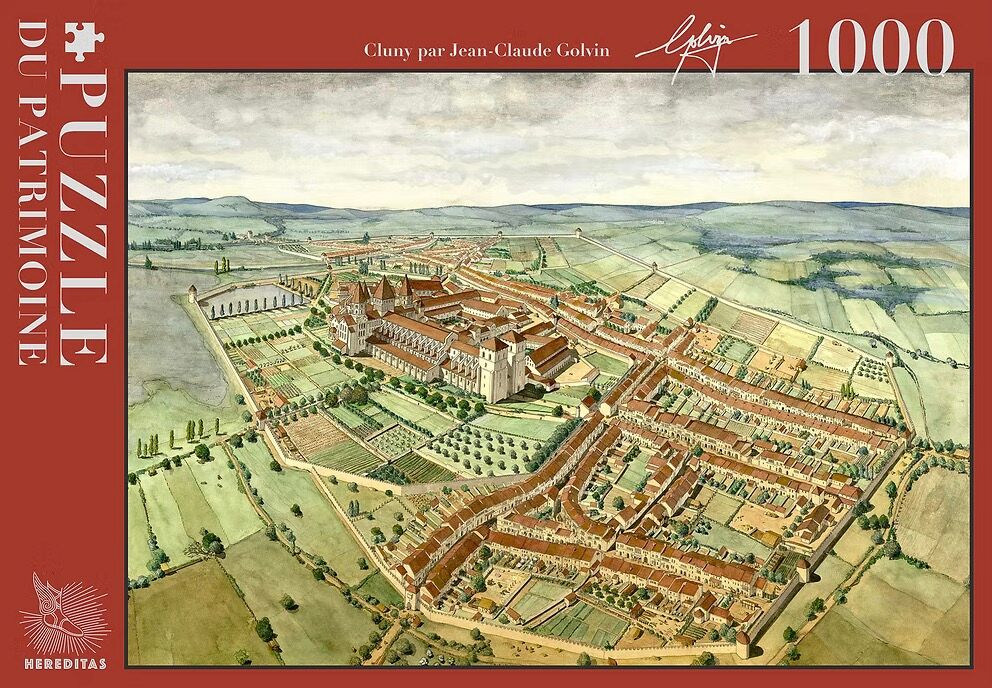 1000-piece puzzle - Cluny by Jean-Claude Golvin