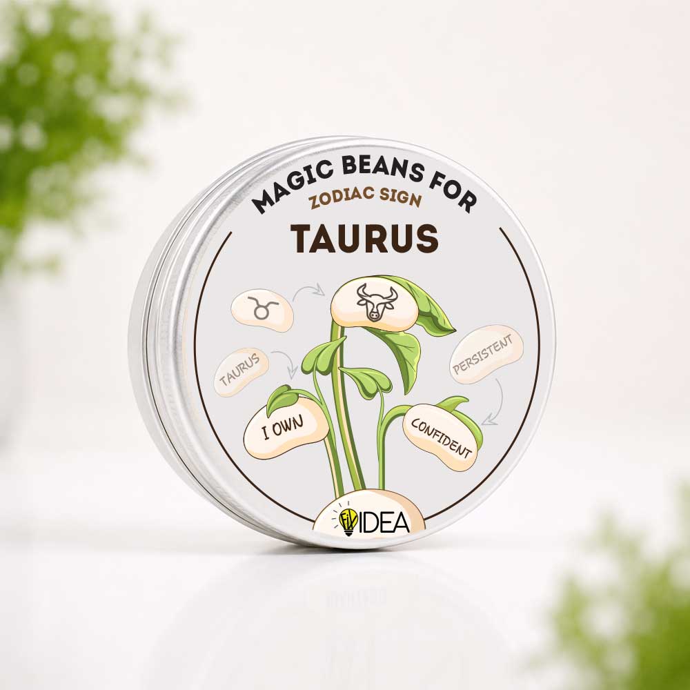 Set de regalo de habichuelas mágicas con mensajes - Signo zodiacal Tauro