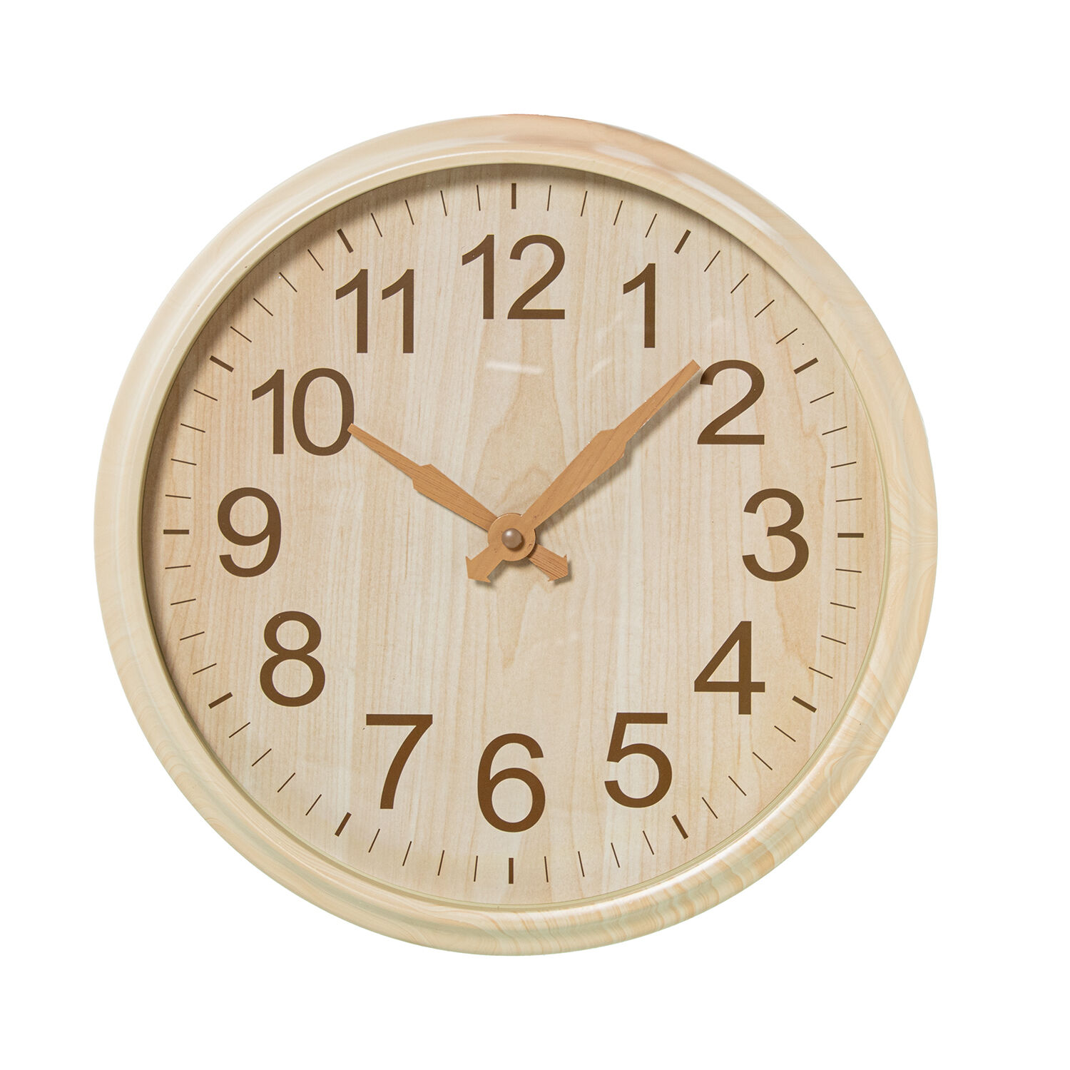 Wall Clock 30cm Acrylic Light Wood Effect 30X4.5cm