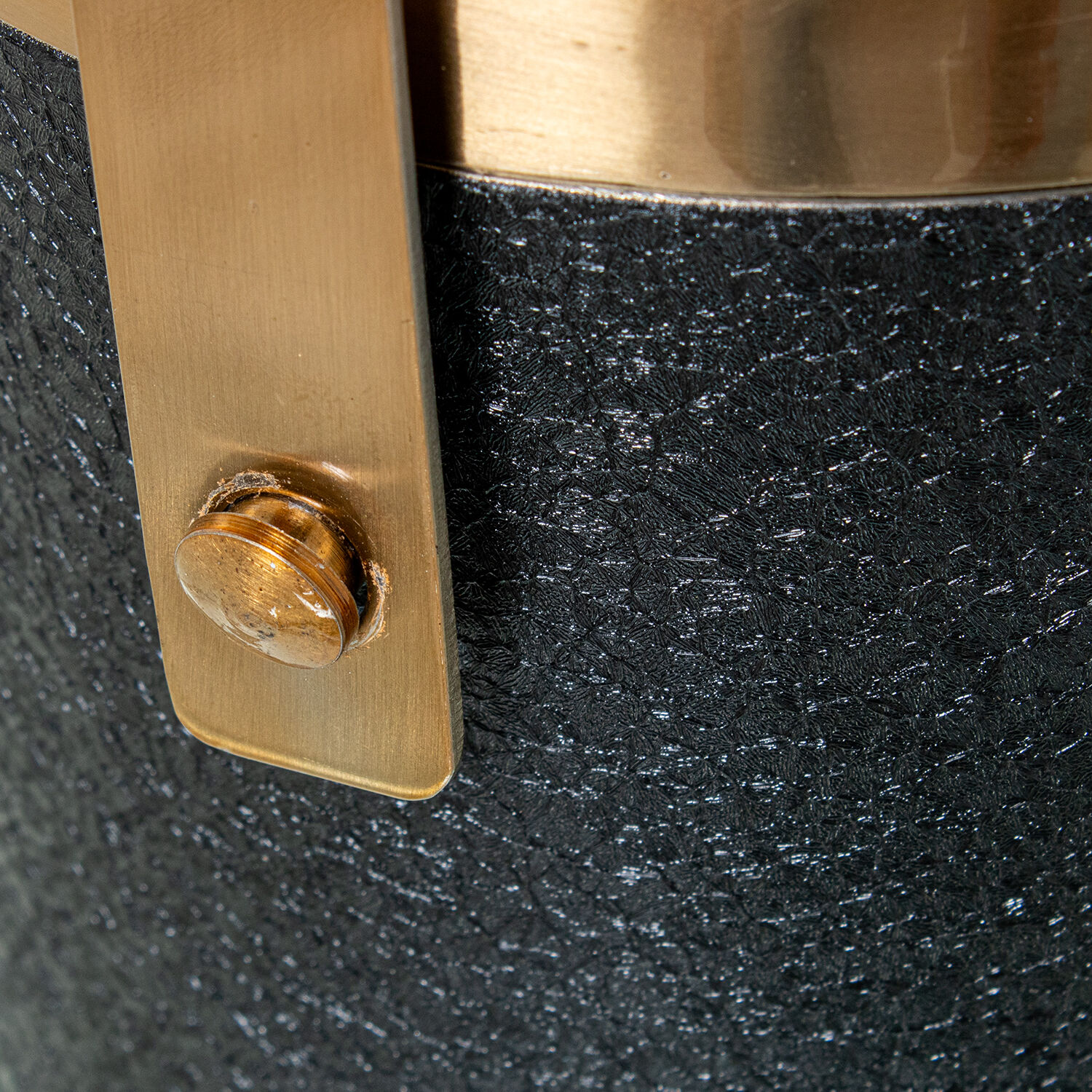 Cubitera C/Tapa Acero Inox. Oro Mate, Cubierta Negra 15X18/26cm
