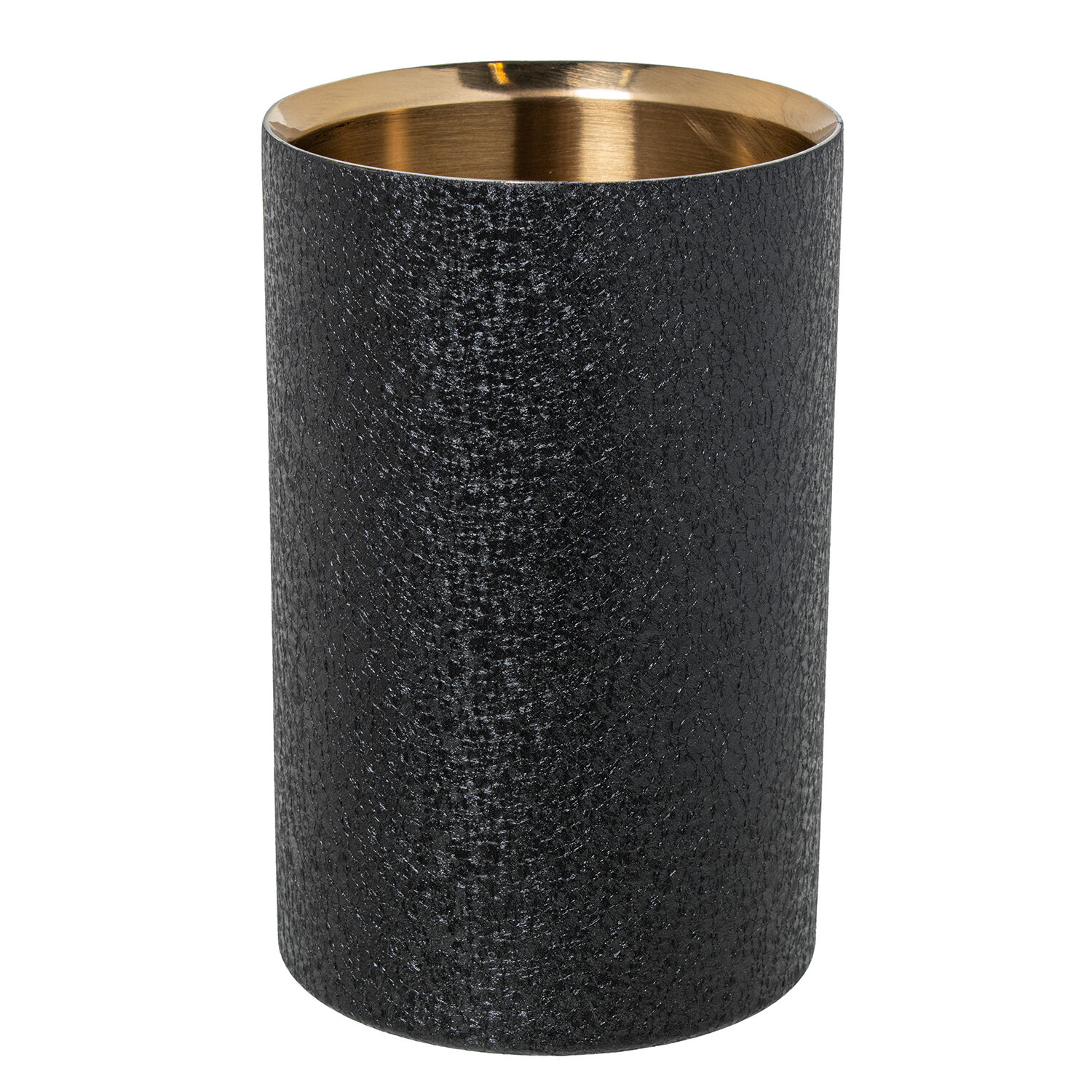 Stainless Steel Bottle CoolerMatte Gold, Black Cover 12X19cm