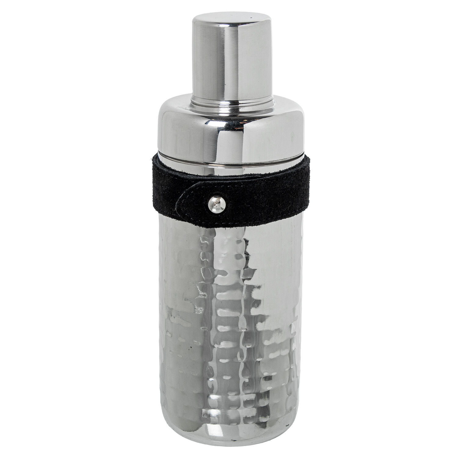 550ml Stainless Steel Cocktail ShakerLeather Strip, Hammered Gloss 8X23cm