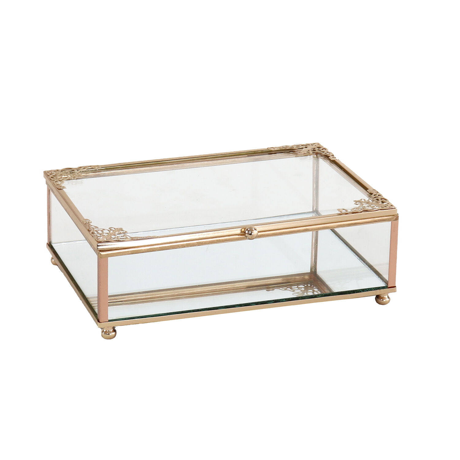 Gold Metal/Crystal Box 18X14X6cm
