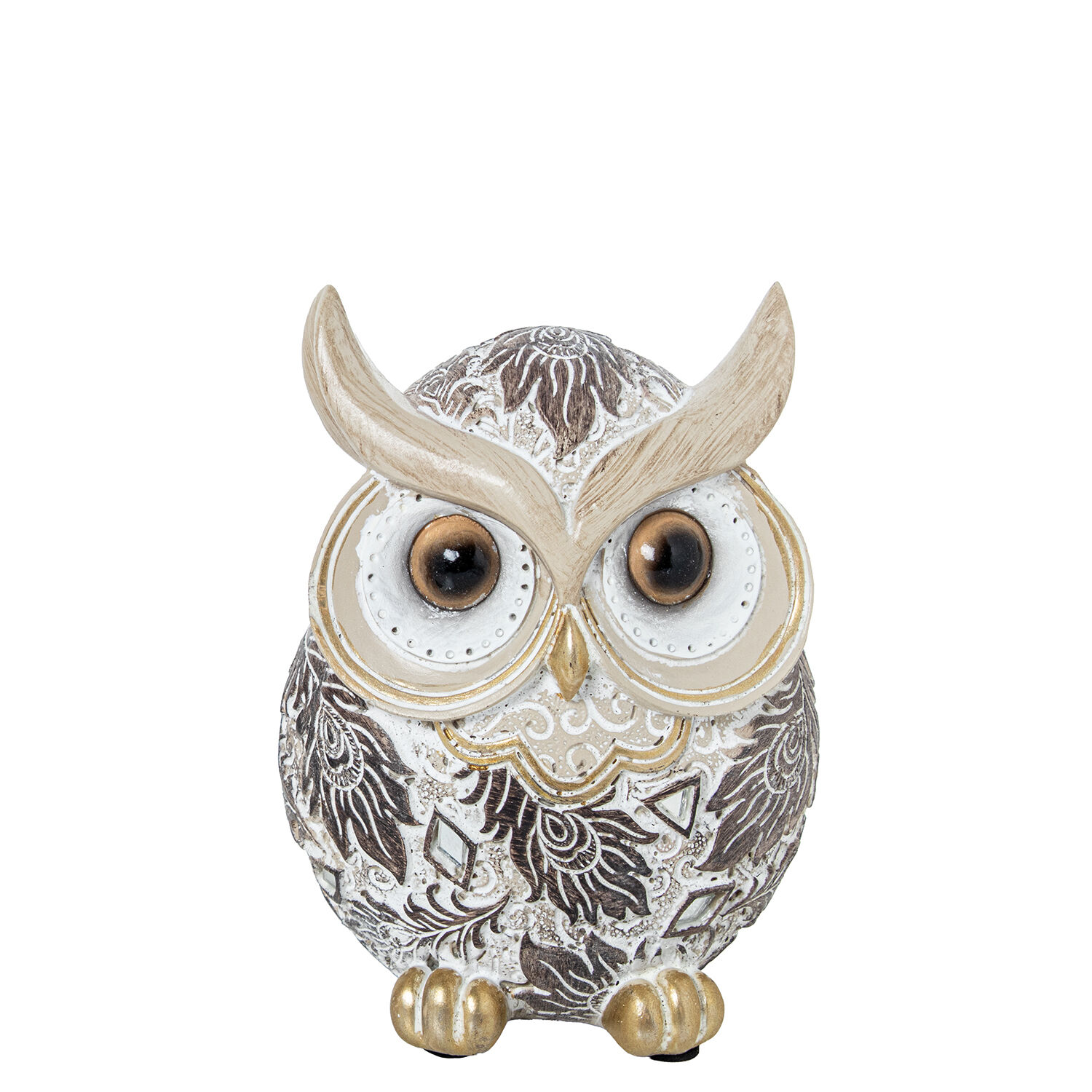 White Owl Resin Figurine 9X6X12.5cm