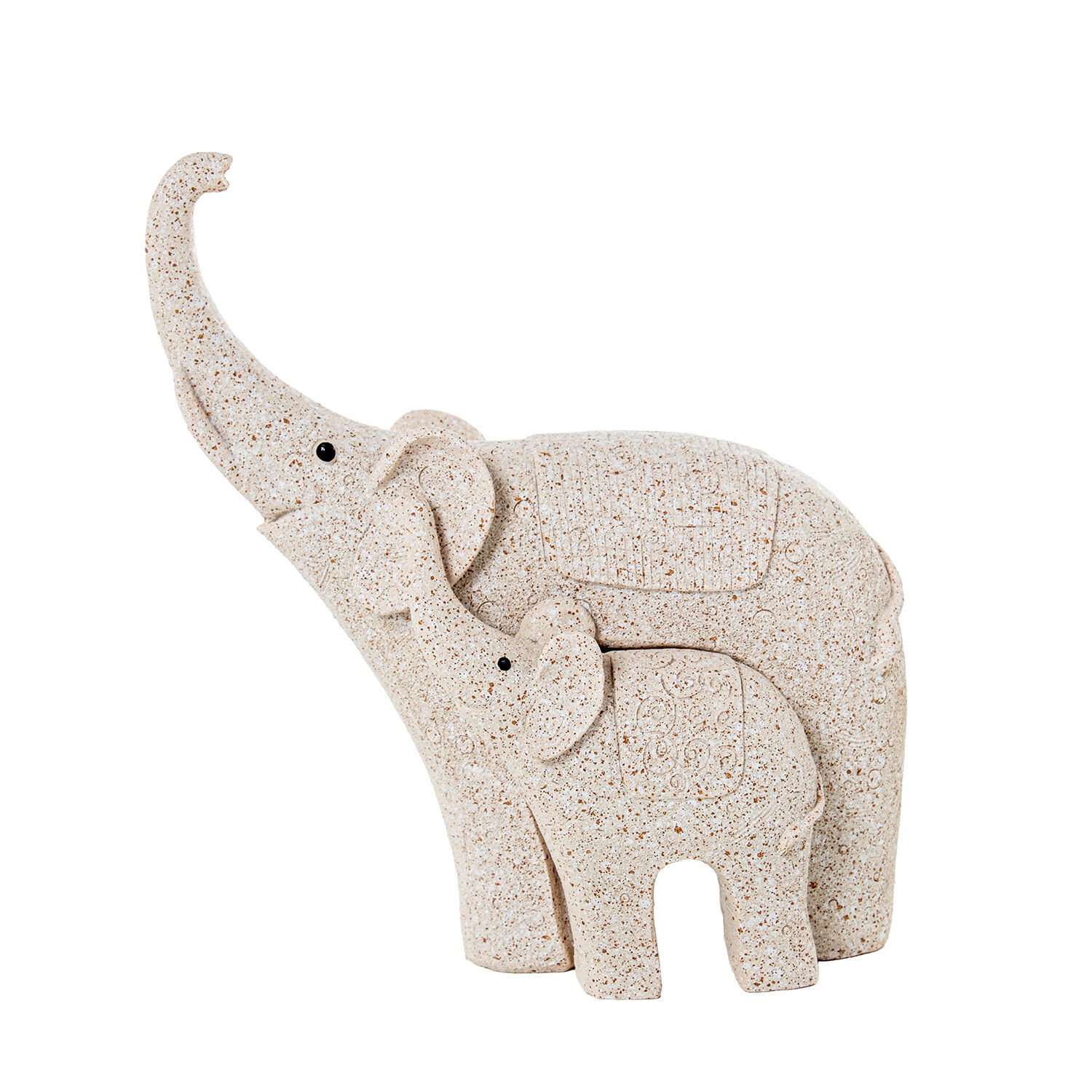 Set of 2 Resin Figures Sand Beige Elephants 12X5.5X14cm