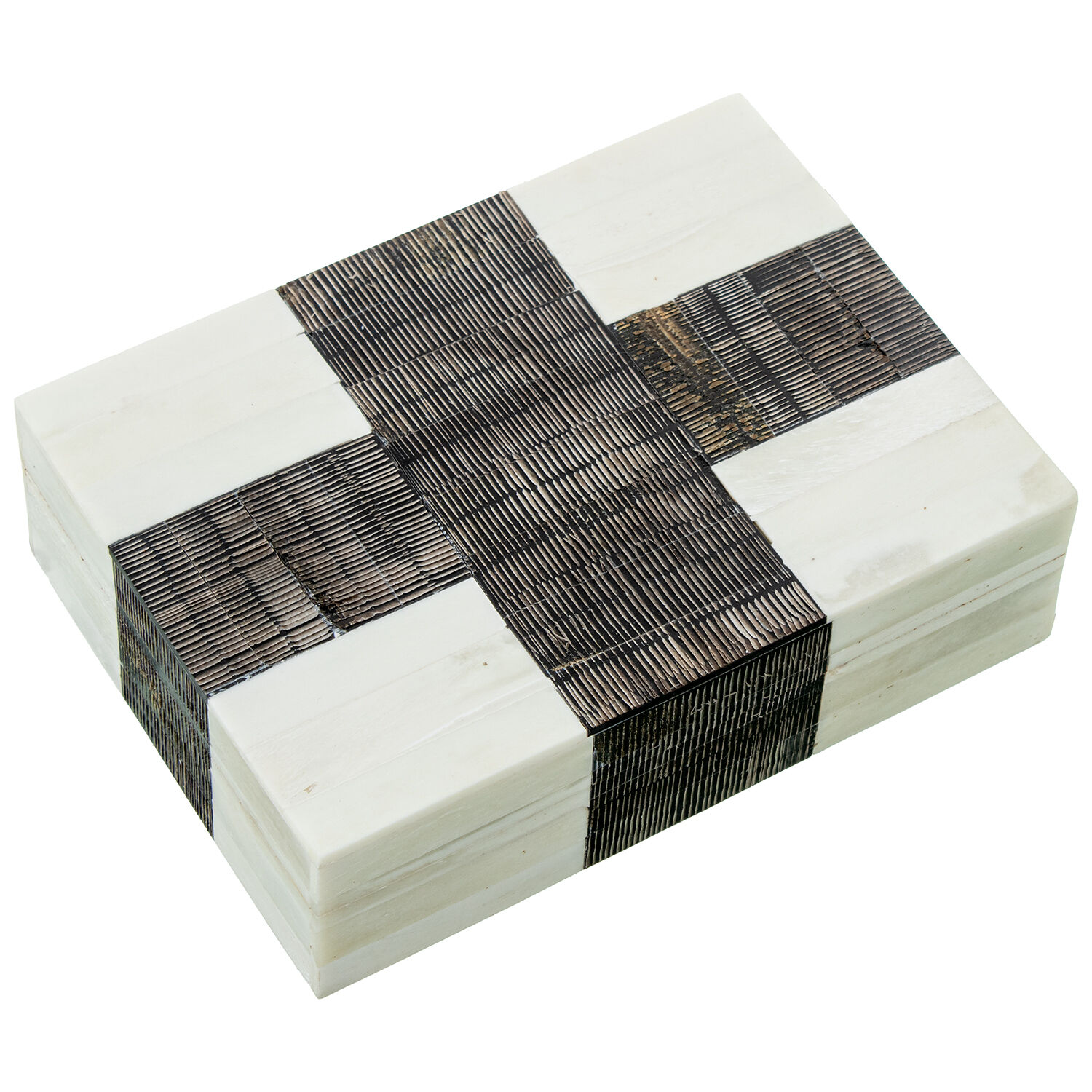 Resin/Bone Box with Wooden Base 18X5X13cm - LifeLike_62617