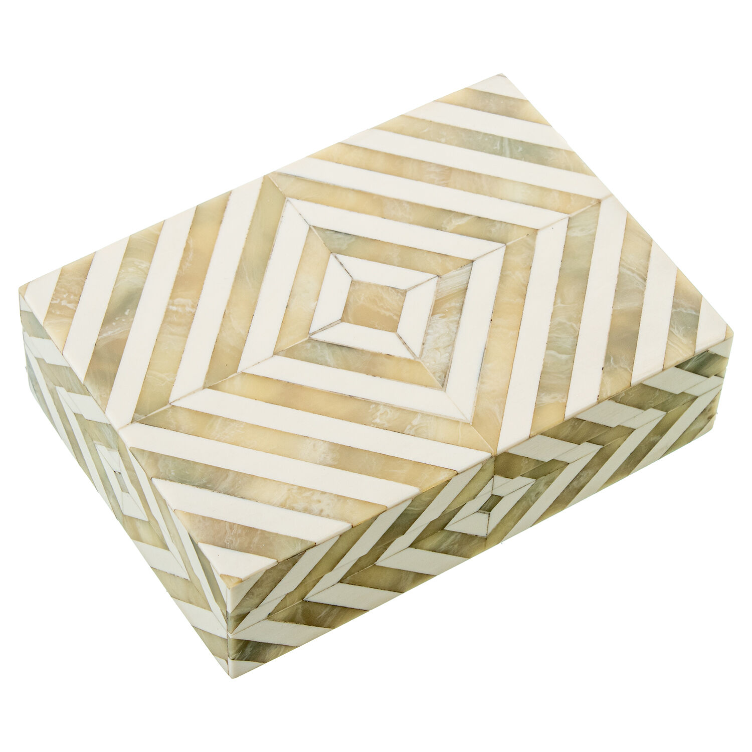 Resin/Bone Box with Wooden Base 18X5X13cm - LifeLike_62614