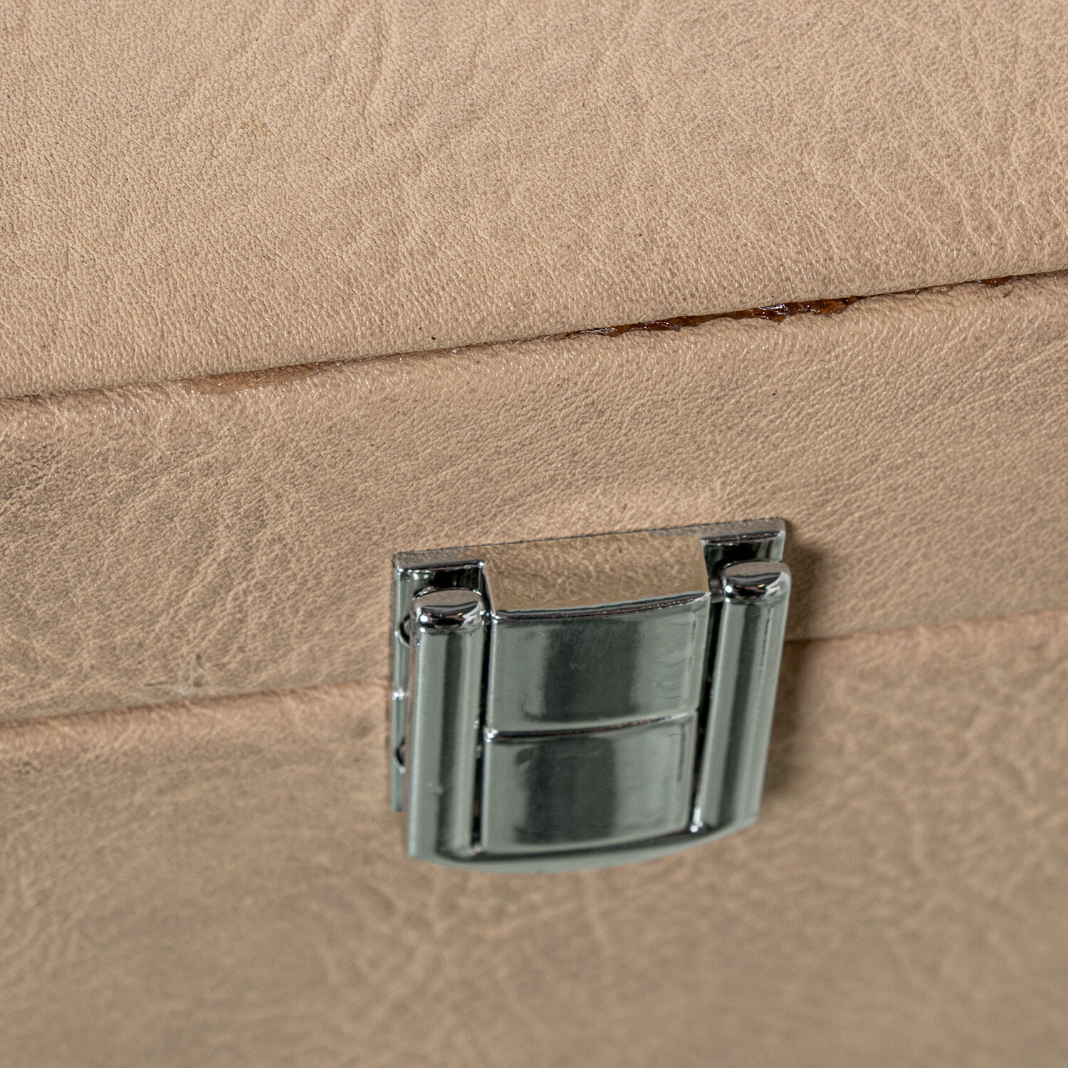Buy wholesale Faux Leather Jewelry Box with Mirror, Beige, with