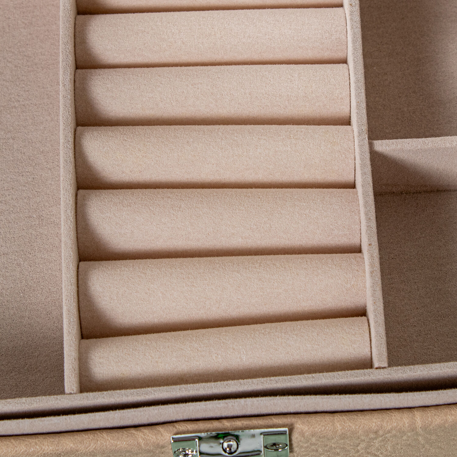 Buy wholesale Faux Leather Jewelry Box with Mirror, Beige, with