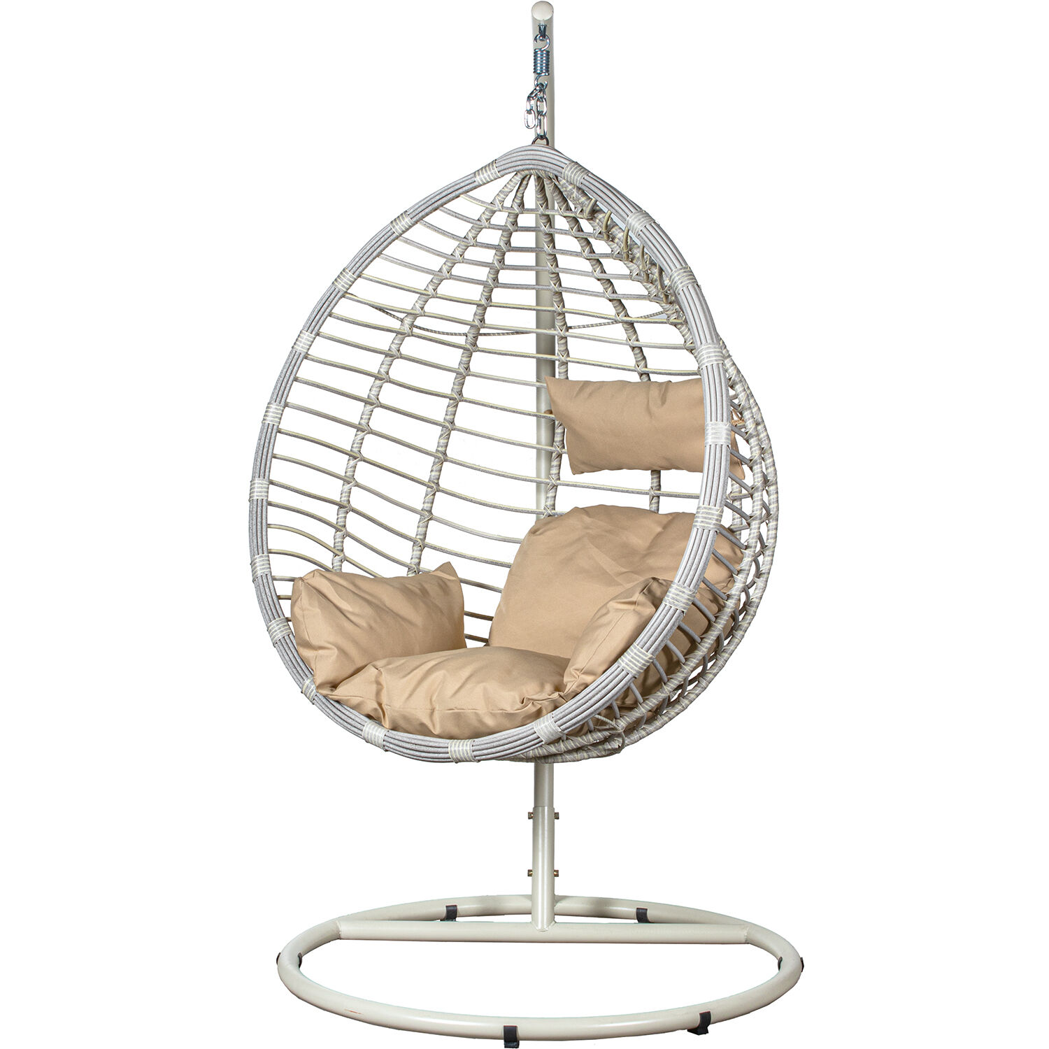 Hanging Armchair Ratan Artif/White Metal +91123+91124+91226 117X106X198cm Cest.117X75X118