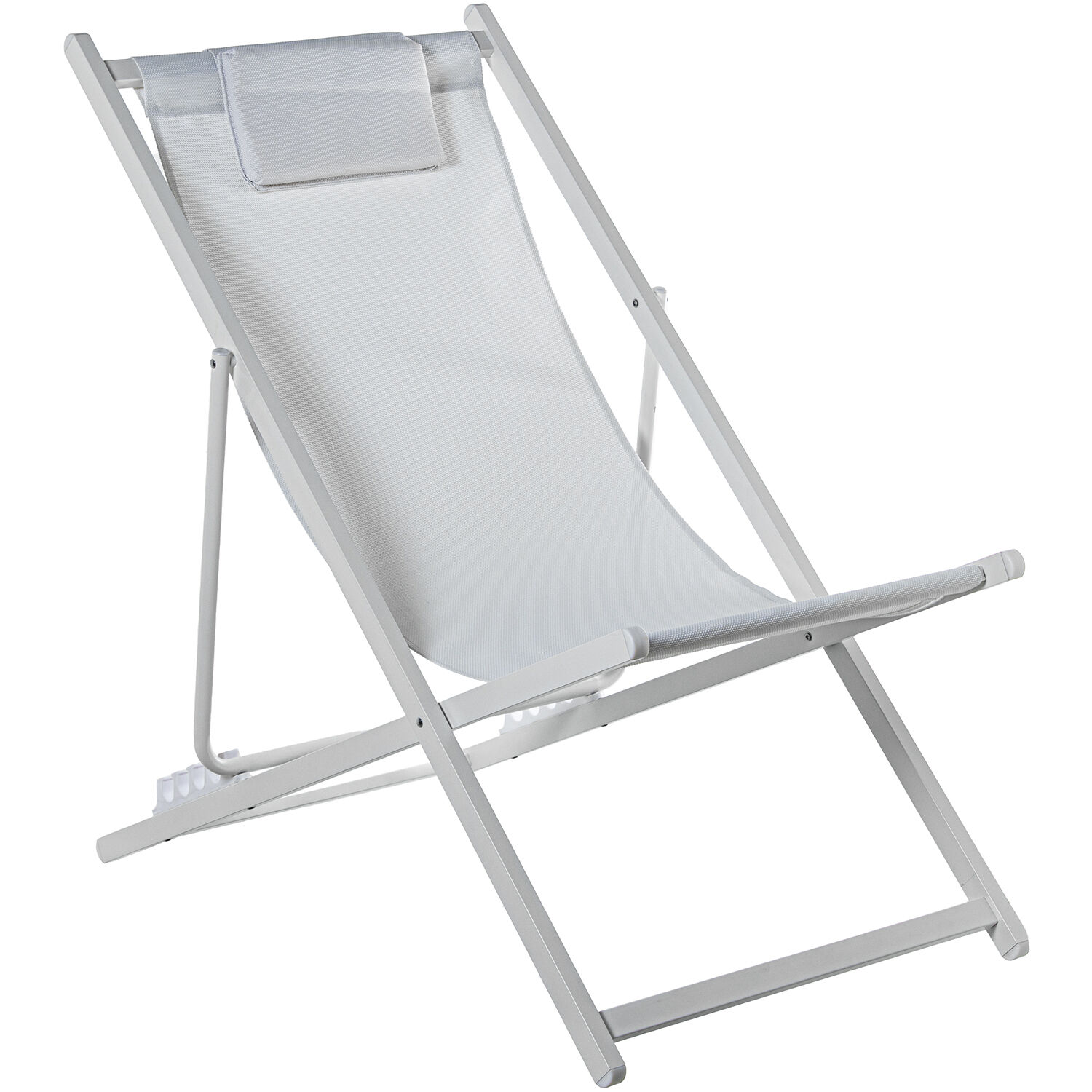 Folding Hammock Aluminum/Textilene White, 5 Positions 61X96/103X92/82cm