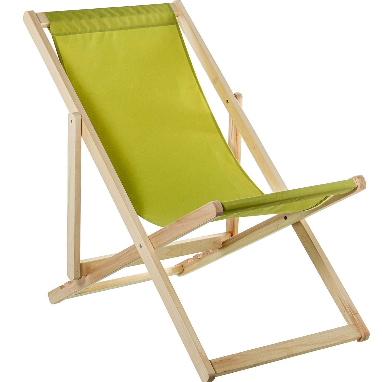 Folding Wooden Hammock with Green Fabric, 4 Positions, 57.5X92/102.5X88.5/72cm