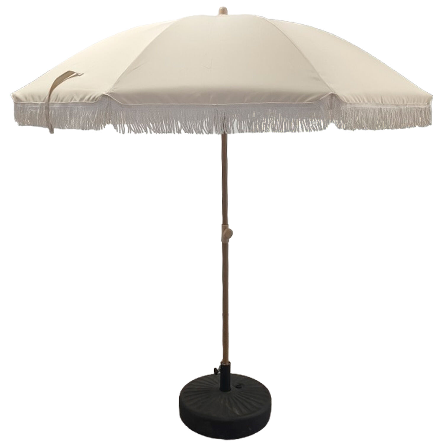 Steel/Polyester Parasol with Fringe, Tiltable, Base Not Included, 195x205cm, Polyester 160g - LifeLike_74655