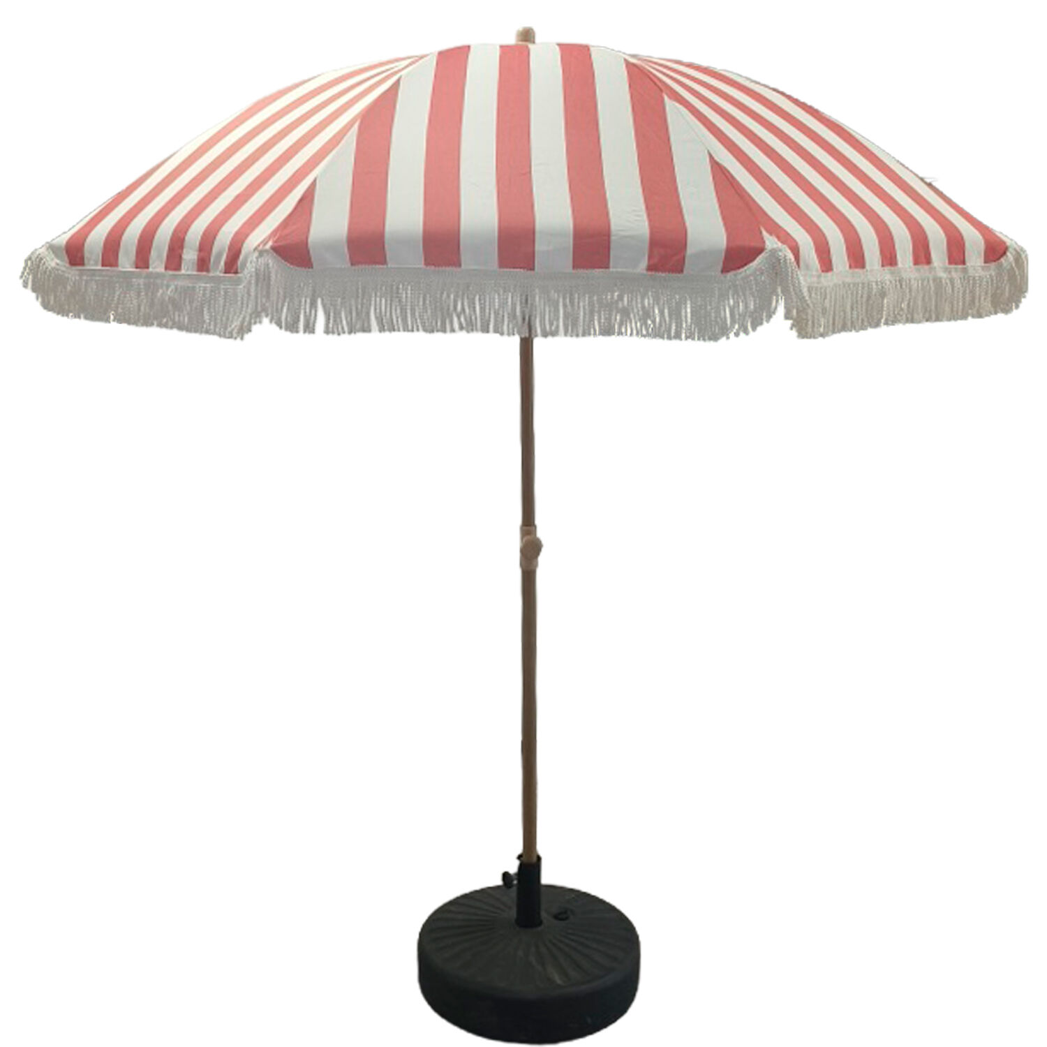 Steel/Polyester Parasol with Fringe, Tiltable, Base Not Included, 195x205cm, Polyester 160g - LifeLike_74658
