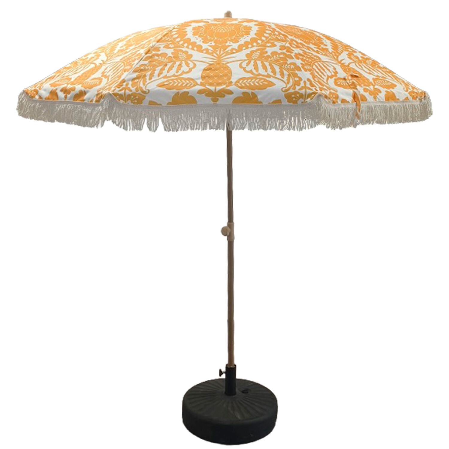 Steel/Polyester Parasol with Fringe, Tiltable, Base Not Included, 195x205cm, Polyester 160g - LifeLike_74656