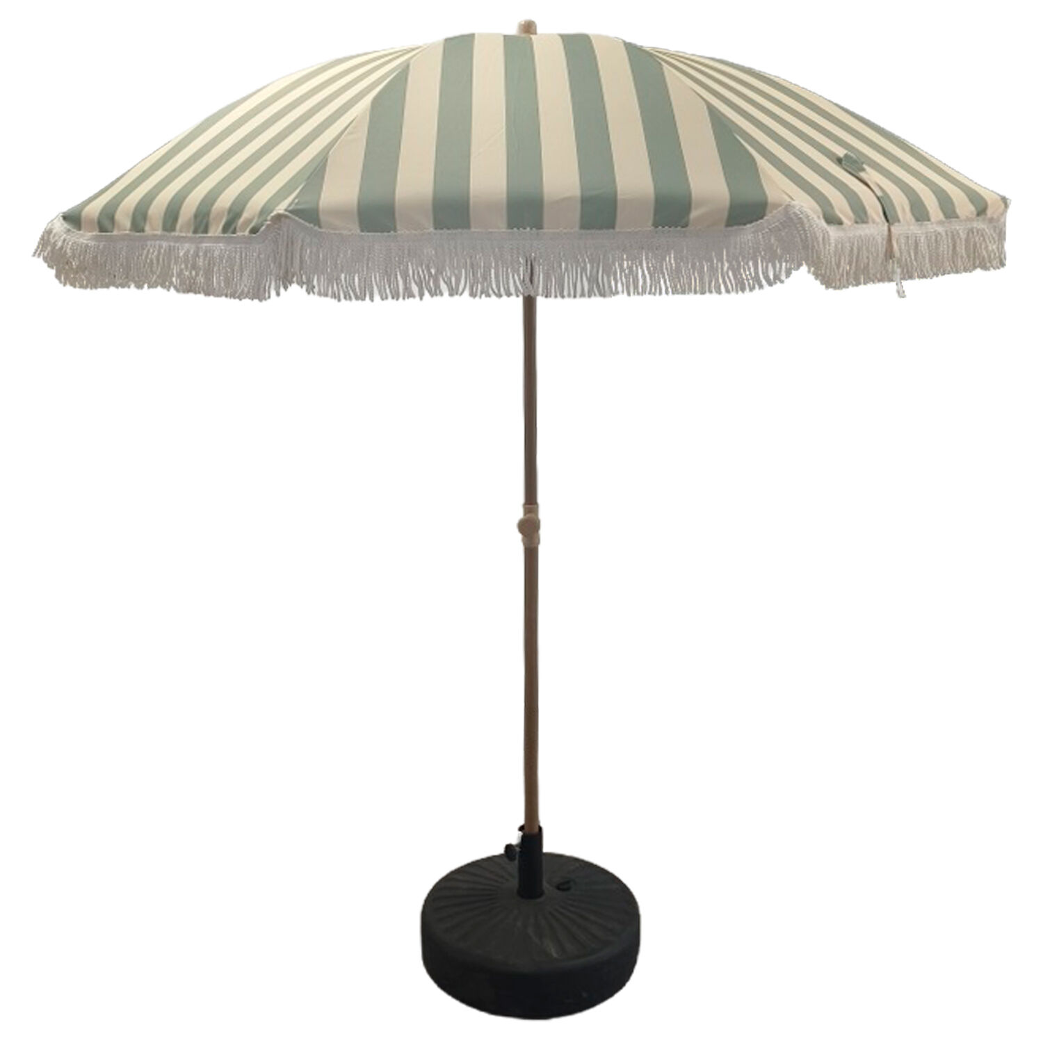 Steel/Polyester Parasol with Fringe, Tiltable, Base Not Included, 195x205cm, Polyester 160g - LifeLike_74659