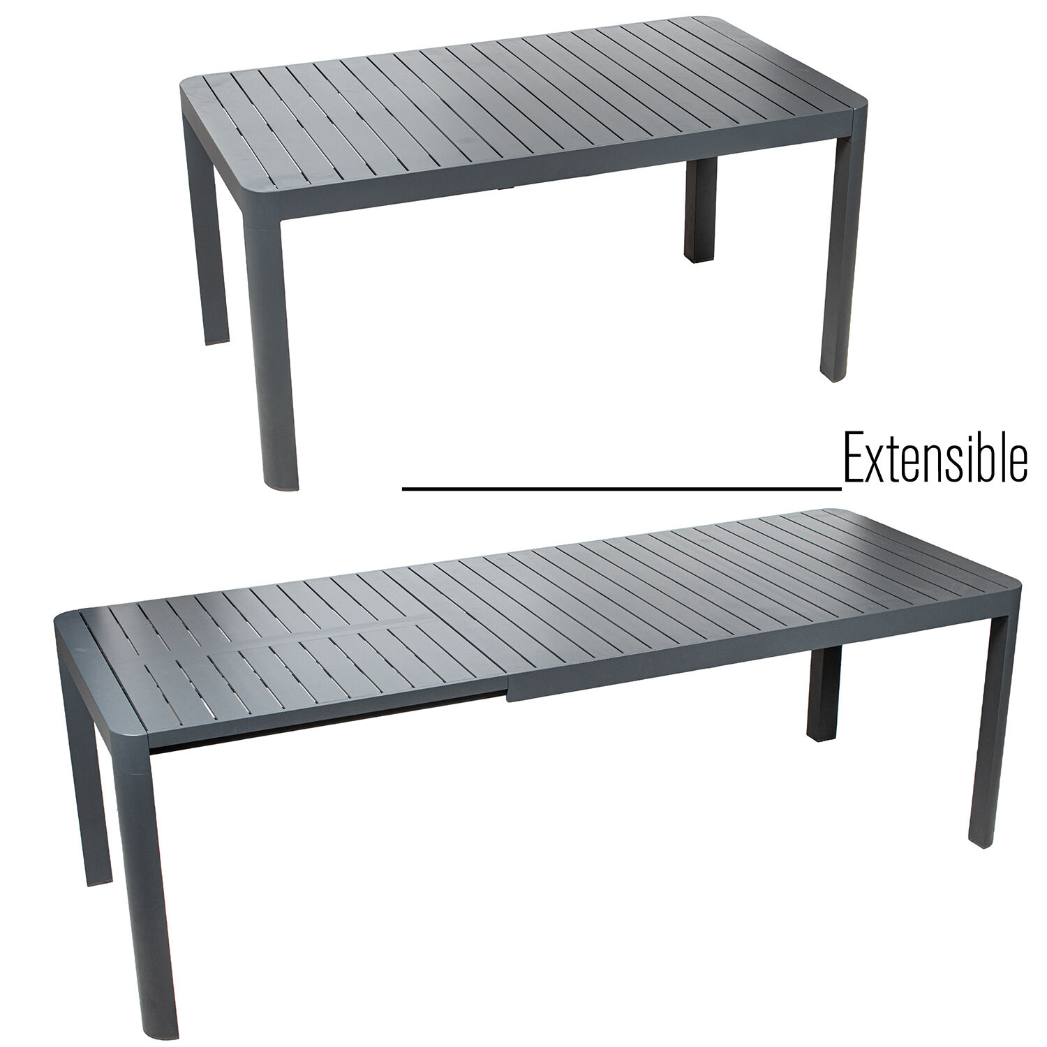 Extendable Aluminum Table Anthracite 157/240X90X75cm - LifeLike_74680
