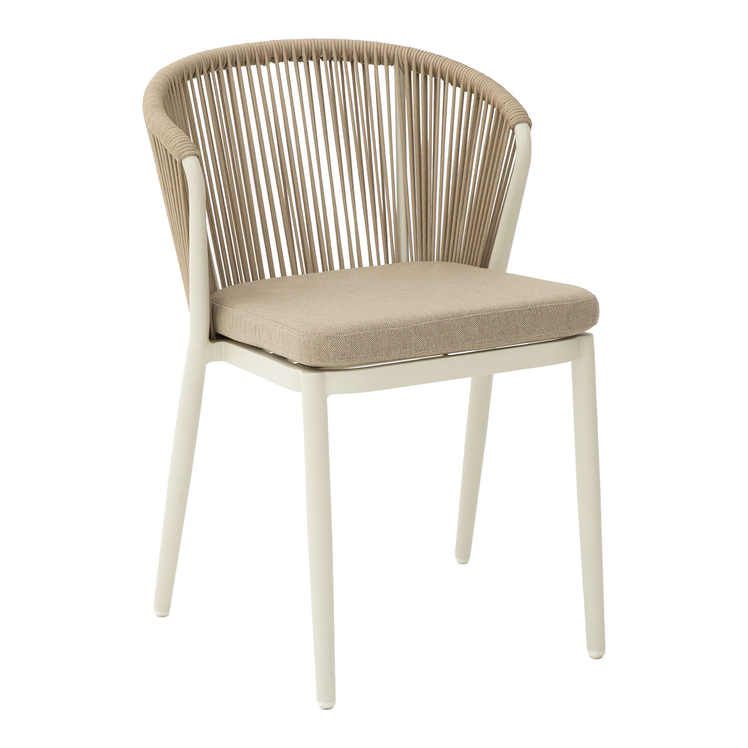 Outdoor Chair Aluminum/Rope with Cushion +74734 57X65X77cm Stackable