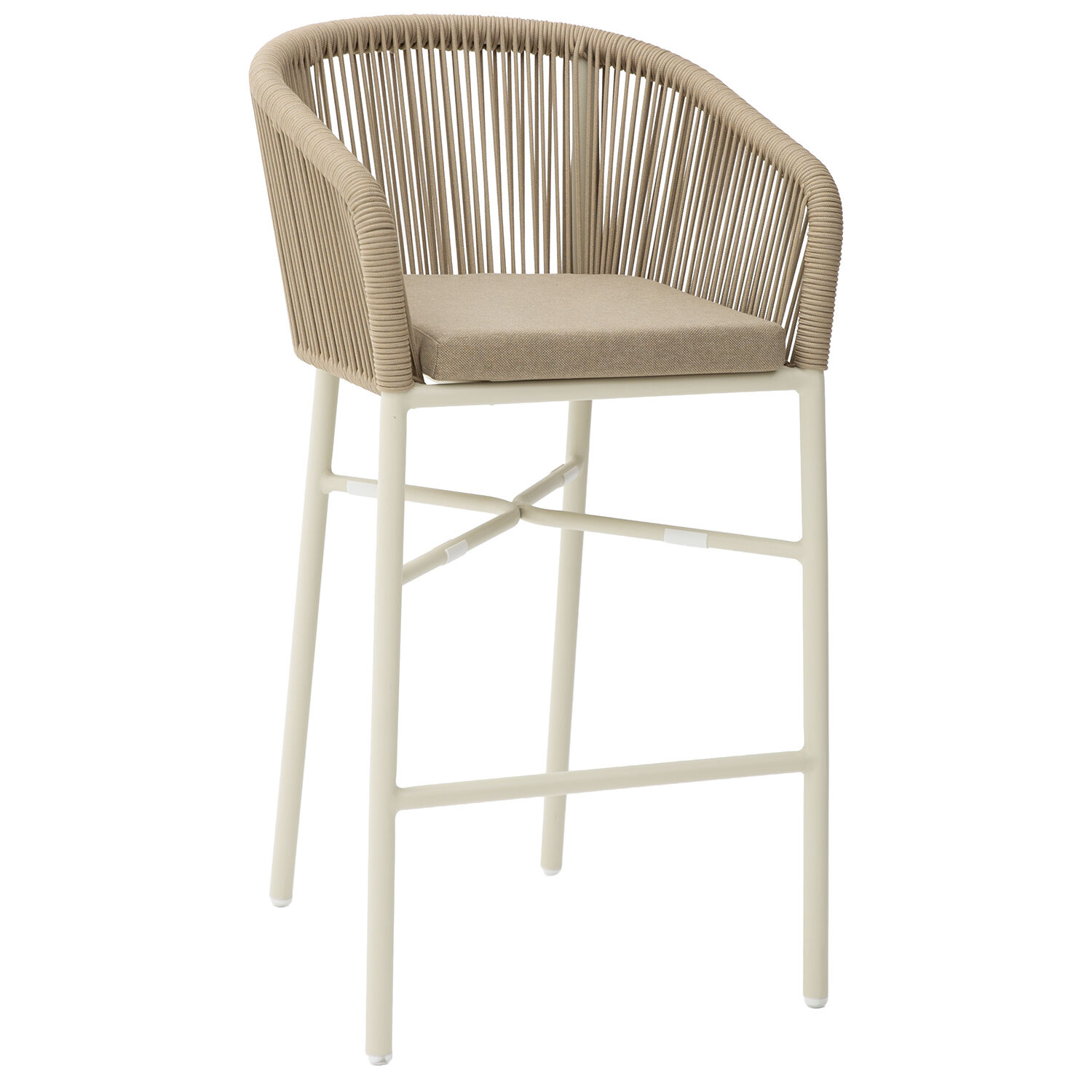 External Stool Aluminum/Cordatopo C/Cushion +74744 Stackable 56X59X105cm Height.Seat: 76cm