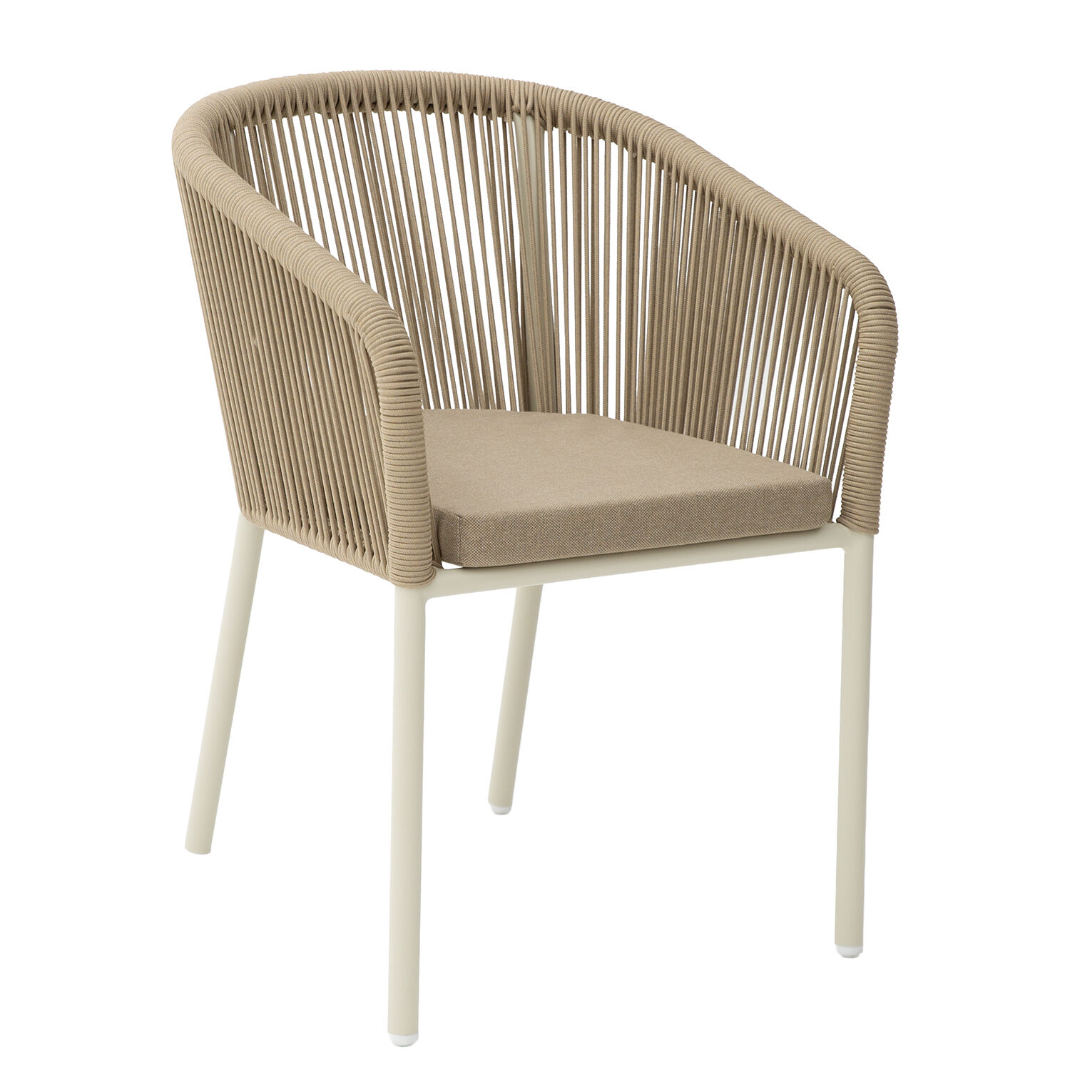 Outdoor Chair Aluminum/Rope with Cushion +74740 57X63X77cm Stackable