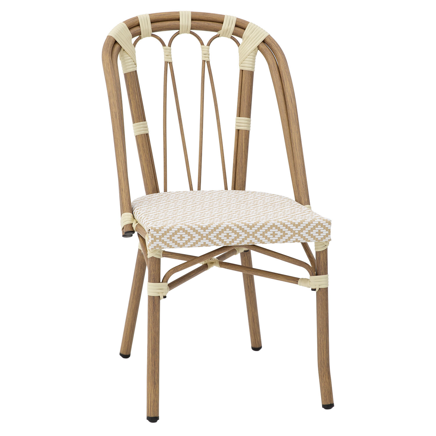 Outdoor Chair Aluminum/Textilene Diamond Beige 45X57X84cm Stackable