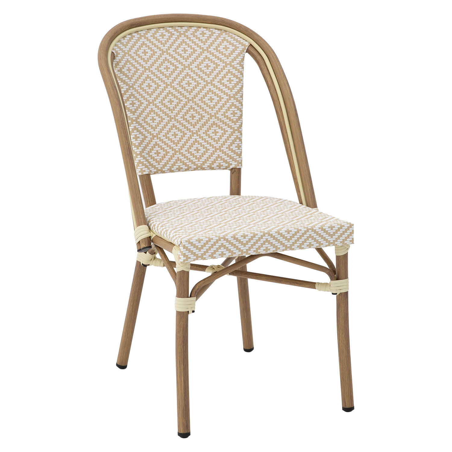 Outdoor Chair Aluminum/Textilene Diamond Beige 47X60X88cm Stackable