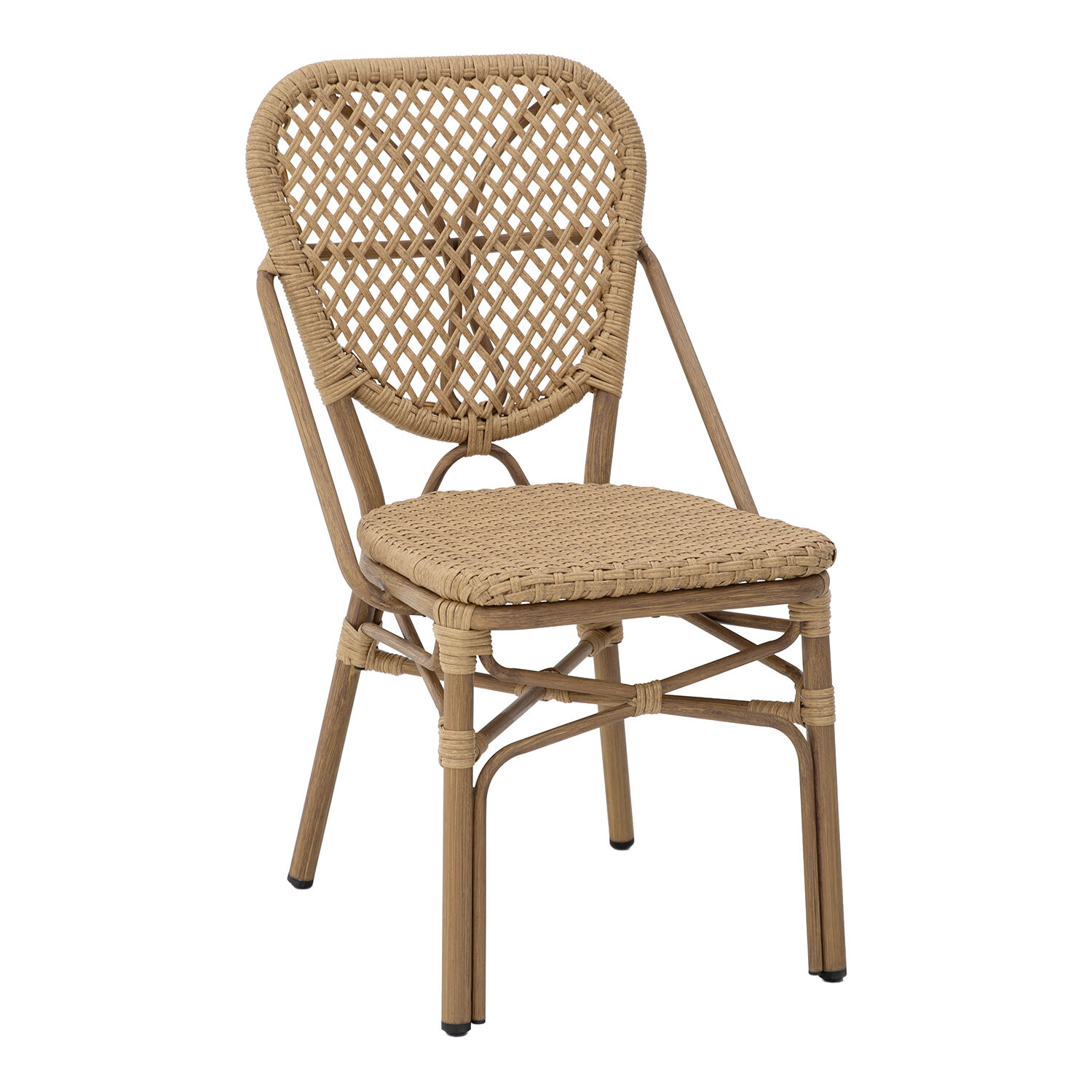 Outdoor Chair Aluminum/Natural Rattan 46X60.5X87cm Stackable