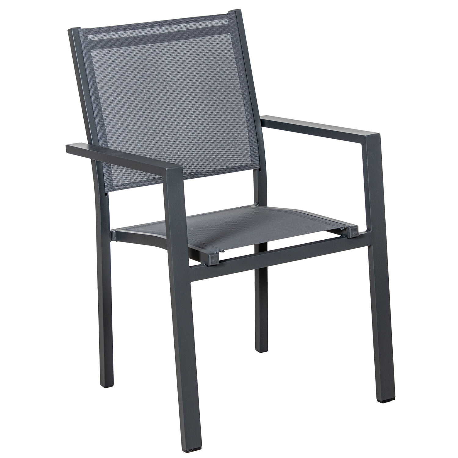 Stackable Aluminum Textilene Chair Anthracite 50X60X86cm