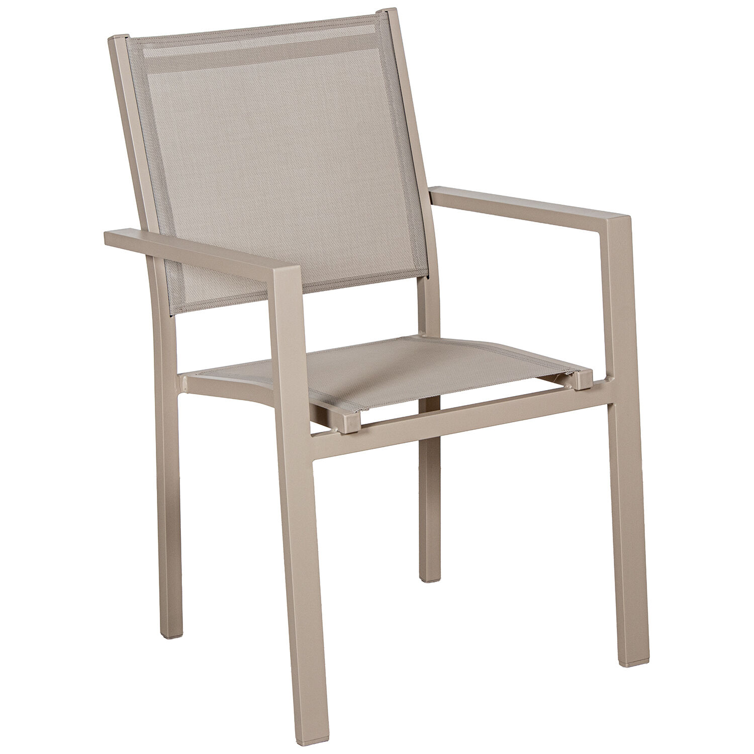 Stackable Aluminum Textilene Cream Chair 50X60X86cm