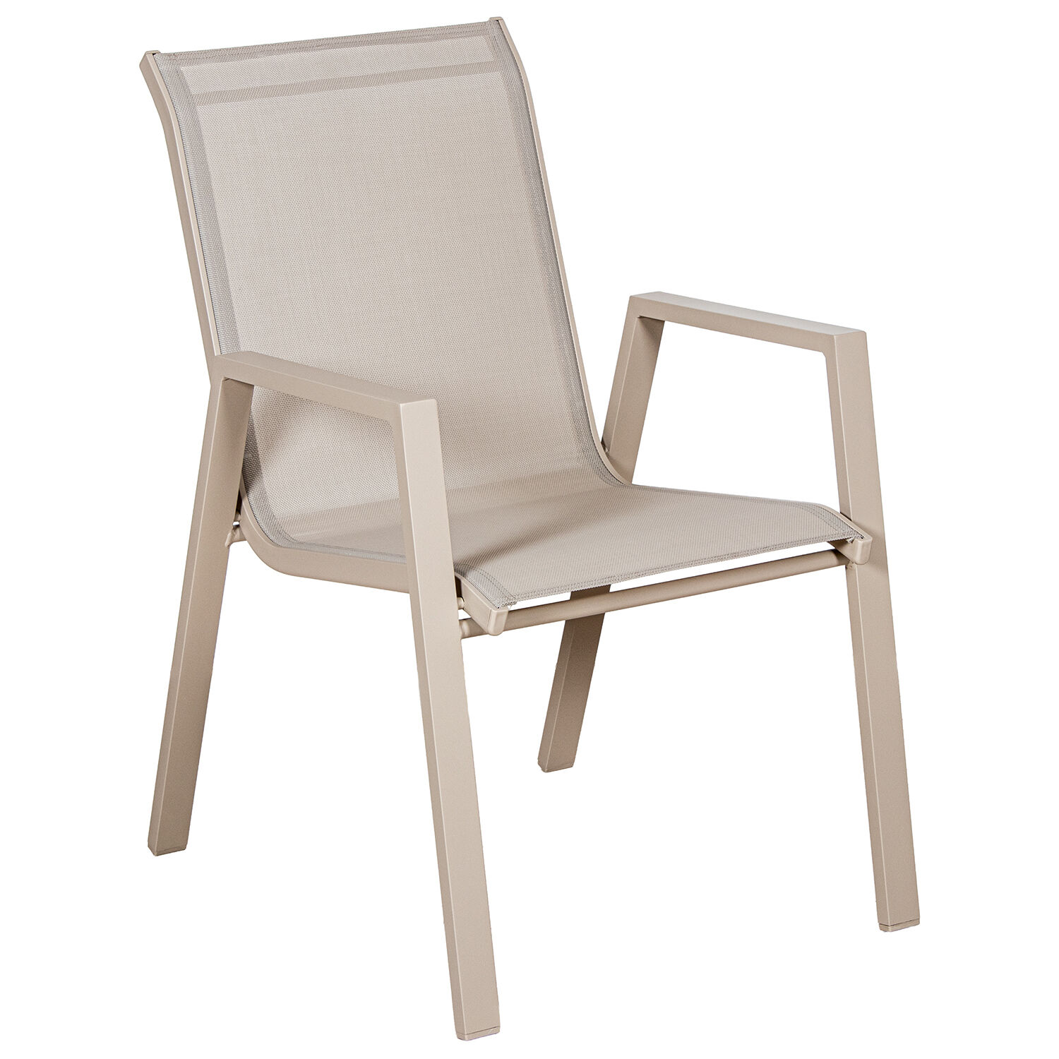 Stackable Aluminum Textilene Cream Chair 55X73X90cm