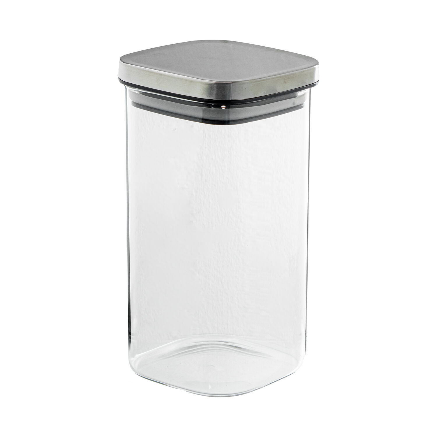Glass Kitchen Jar 1300ml with Stainless Steel Lid. 10X10X19cm Borosilica Glass