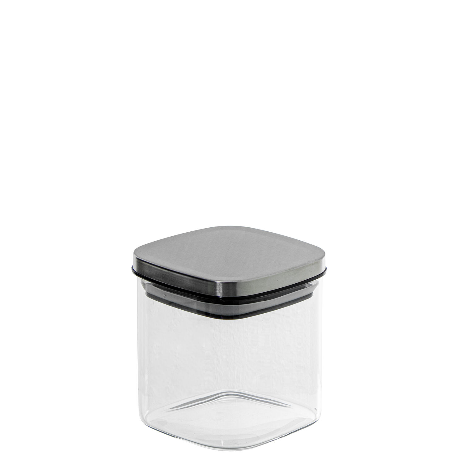 650ml Glass Kitchen Canister with Stainless Steel Lid. 10X10X11cm Borosilica Glass