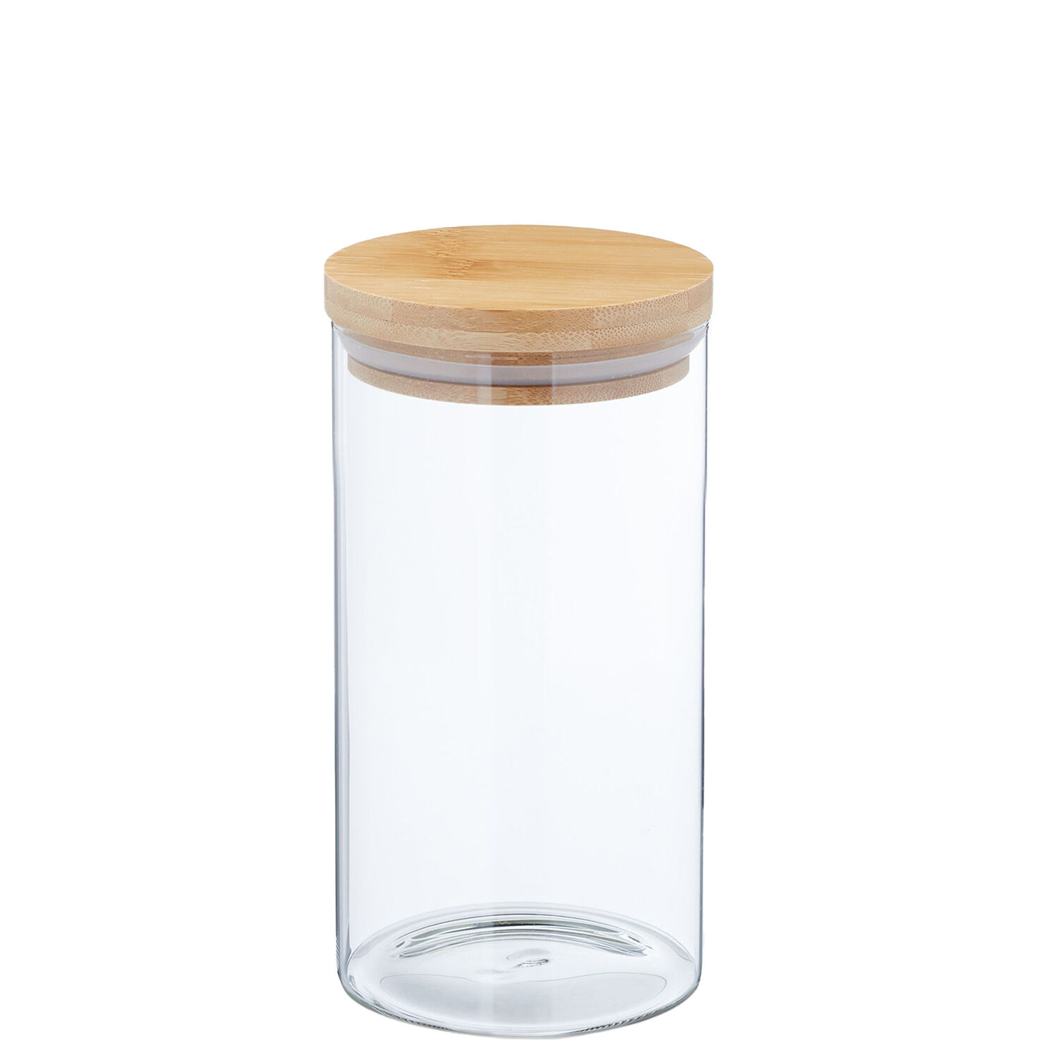 Glass Kitchen Jar 1000Ml Bamboo Lid 10X24cm
