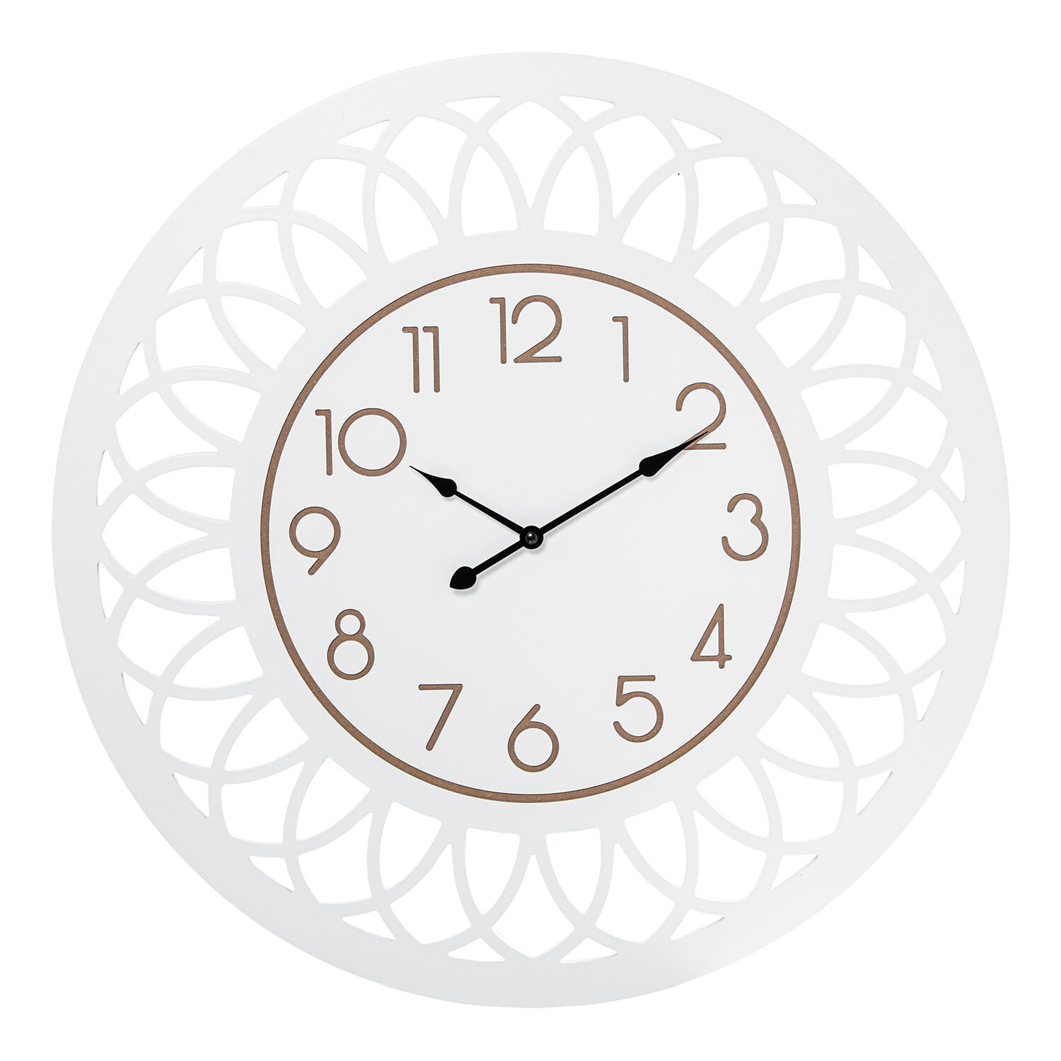 Wall Clock Ø60cm White Dm Wood 60X4.5cm Battery: 1Xaa Not Included